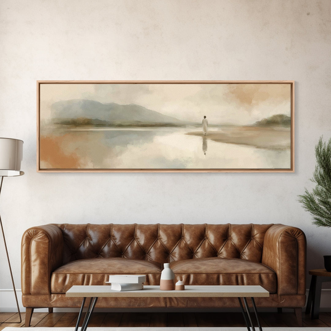 Hillside Promise, Framed Canvas Print, Panoramic Wall Art, Christian Art Canvas, Jesus Painting, Christian Decorations, Christian Gift