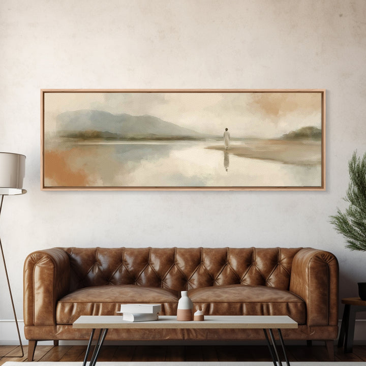 Hillside Promise, Framed Canvas Print, Panoramic Wall Art, Christian Art Canvas, Jesus Painting, Christian Decorations, Christian Gift