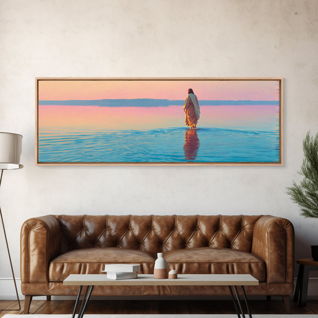 Radiant Morning – Framed Canvas Print – Extra Wide Art – Christian Art – Jesus Painting – Christian Canvas Art – Christian Wall Art