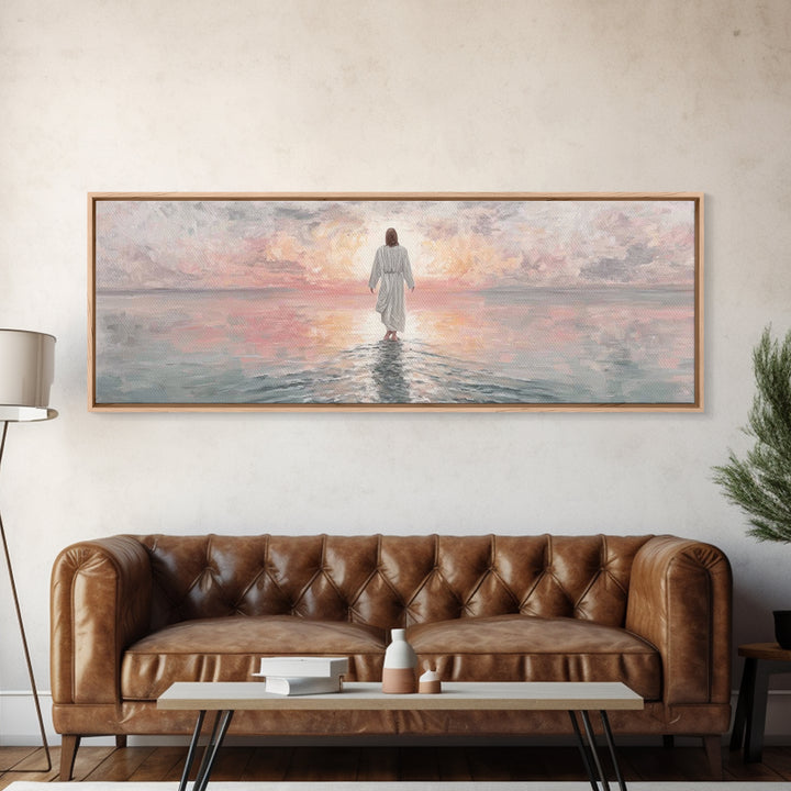 Dawn Of Hope, Framed Canvas Print, Panoramic Print, Christian Painting, Jesus Art Print, Christian Decor, Christian Gift Ideas