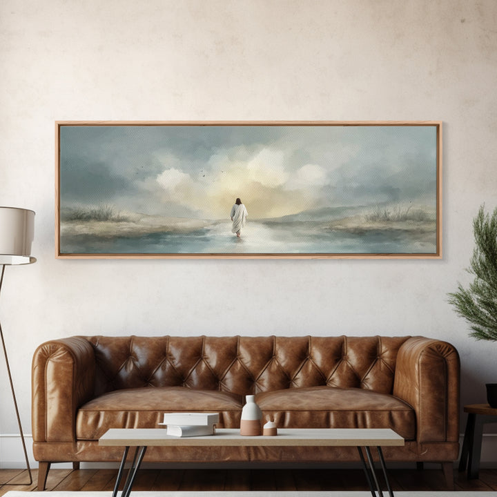 Evening Refuge – Framed Canvas Print – Panoramic Painting – Christian Art Print – Jesus Canvas Art – Christian Gift – Christmas Wall Art