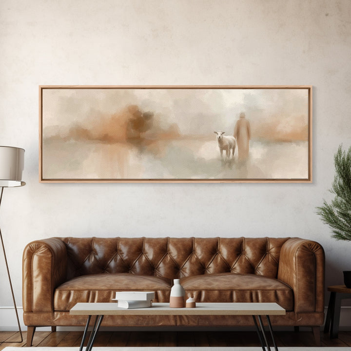 Silent Hope – Framed Canvas Print – Panoramic Frame – Christian Christmas Art – Jesus Painting – Christian Art Canvas – Vintage Christian A