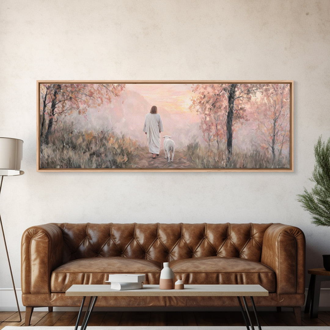 Dawn Of Peace – Framed Canvas Print – Panoramic Painting – Christian Wall Art – Jesus Art Print – Christian Canvas Art – Modern Christmas A