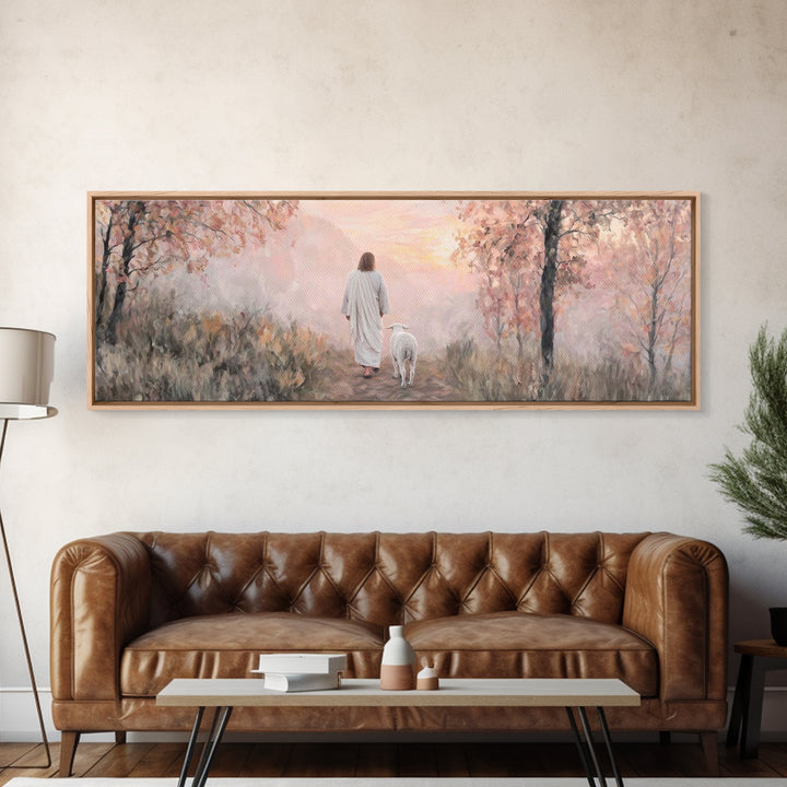 Dawn Of Peace – Framed Canvas Print – Panoramic Painting – Christian Wall Art – Jesus Art Print – Christian Canvas Art – Modern Christmas A