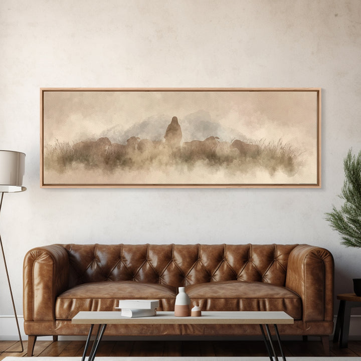 Lambkeeper’s Light – Framed Canvas Print – Panoramic Wall Art – Christian Art Painting – Jesus Canvas Art – Christian Christmas Art – Chris