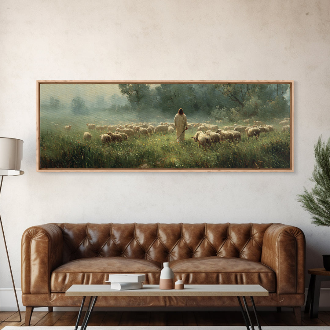 Gentle Sky Calling | Framed Canvas Print | Panoramic Art | Christian Art Canvas | Modern Jesus Art | Christian Gift Ideas | Christmas Art P
