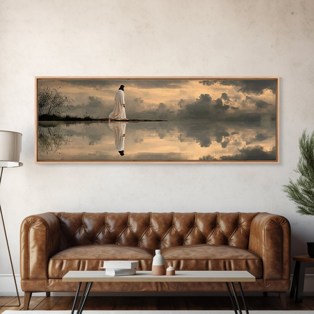 Dawn Of Mercy – Framed Canvas Print – Christian Wall Art – Christian Art Canvas – Jesus Painting – Panoramic Art