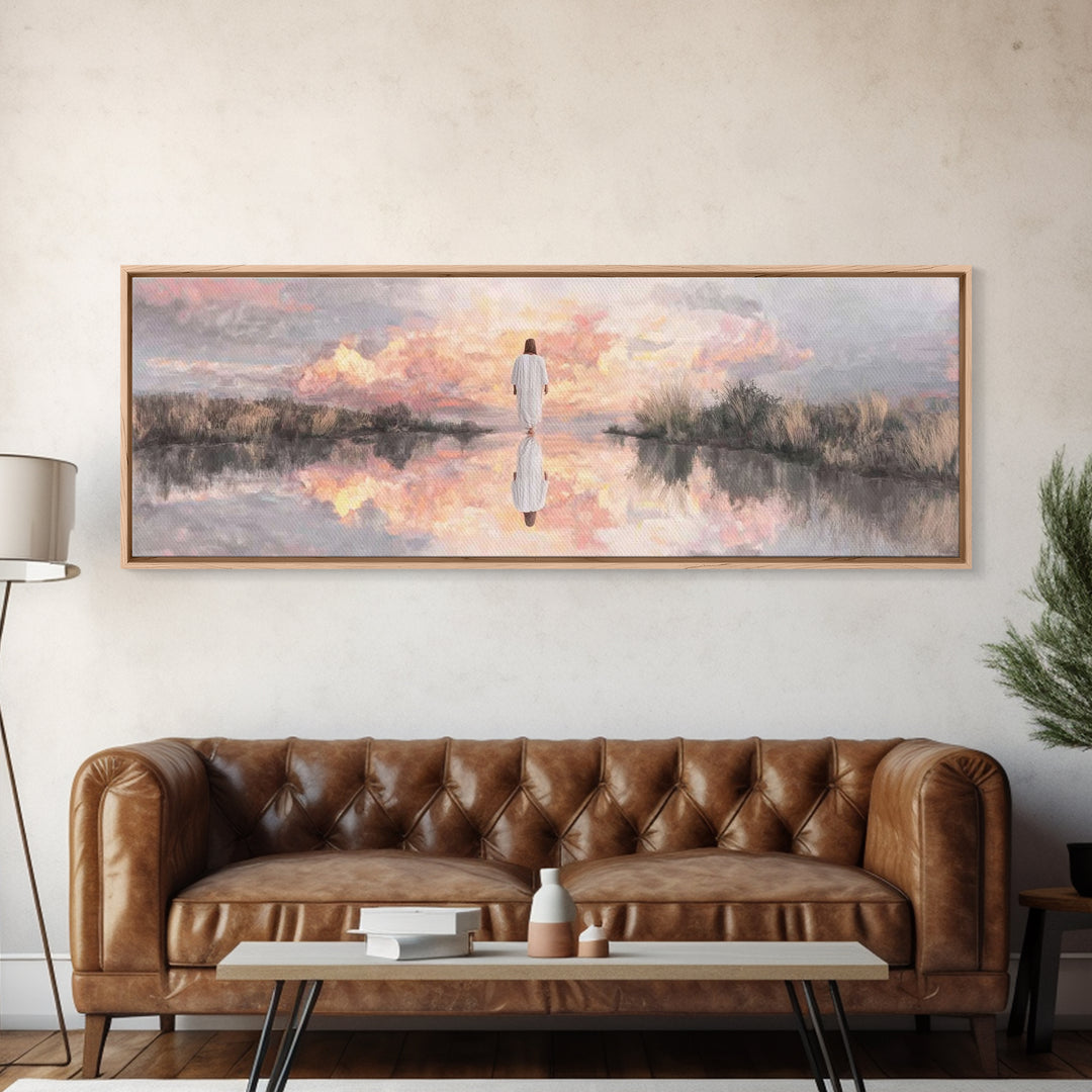 Radiant Horizon | Framed Canvas Print | Christian Wall Art | Panoramic Print | Jesus Painting | Christian Art Canvas