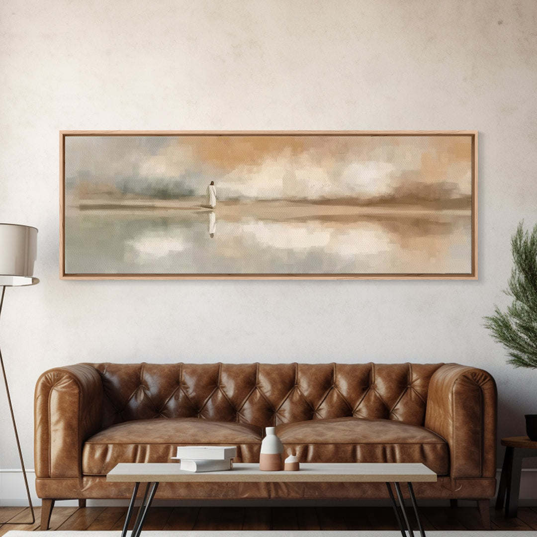 Sacred Reflections – Framed Canvas Print – Christian Art Canvas – Panoramic Painting – Christian Wall Art – Large Jesus Painting