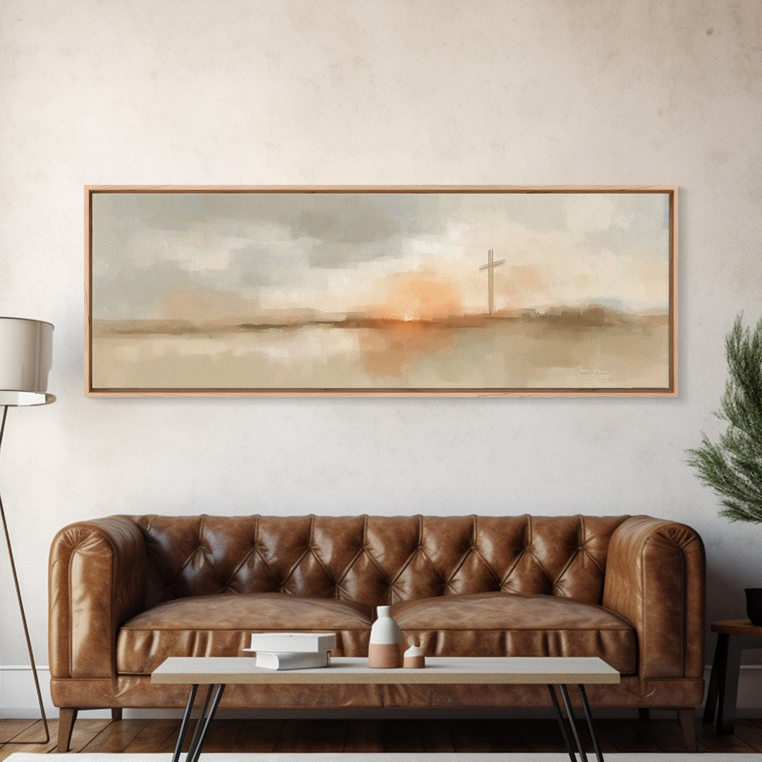 Horizon Of Mercy | Framed Canvas Print | Panoramic Frame | Christian Art Canvas | Christian Wall Art | Subtle Christian Art | Christian Pai