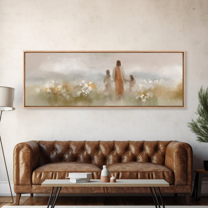 Soft Morning Bloom – Framed Canvas Print – Panoramic Art – Christian Art Canvas – Jesus Painting – Christian Wall Art