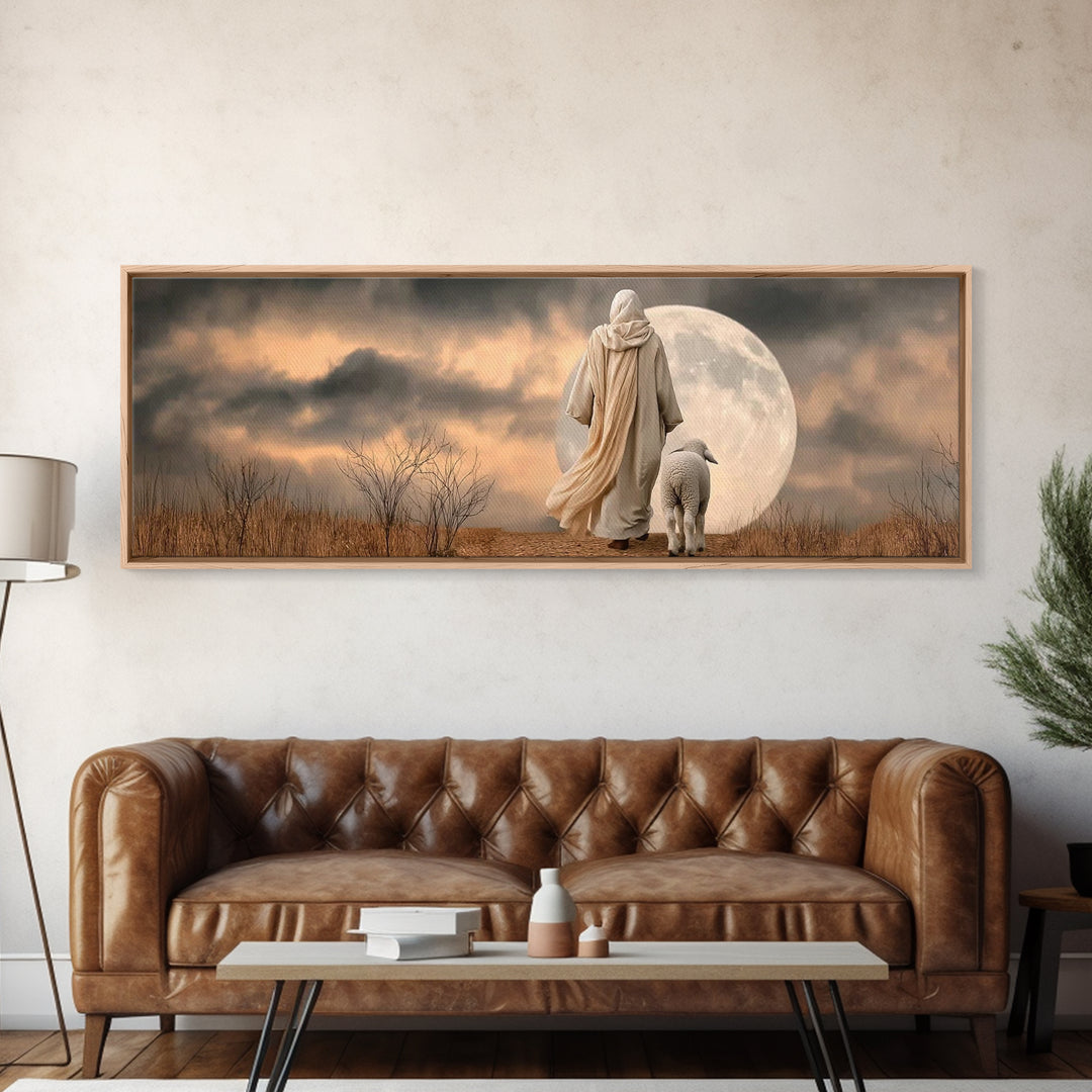 Graceful Journey – Framed Canvas Print – Panoramic Art – Christian Wall Art – Christian Art Canvas – Jesus Painting – Christian Christmas A