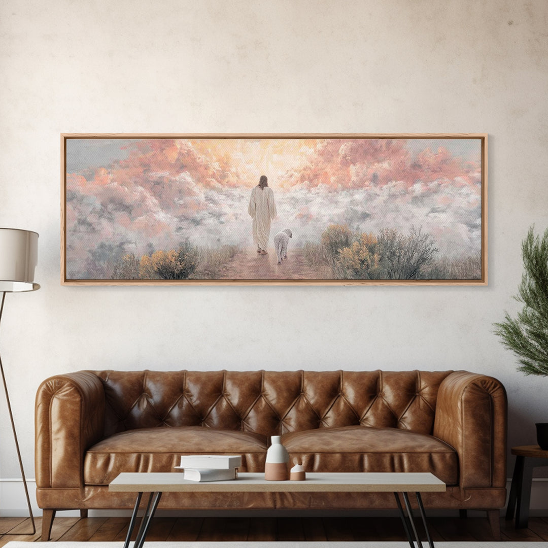 Radiant Ascension – Framed Canvas Print – Panoramic Print – Christian Wall Art – Christian Art Canvas – Jesus Painting – Christmas Art – Ch