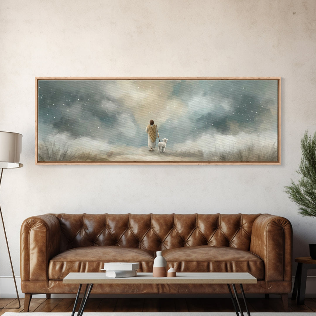 Stars of Mercy | Framed Canvas Print | Panoramic Wall Art | Christian Art Canvas | Christian Wall Art | Jesus Painting | Christian Christma