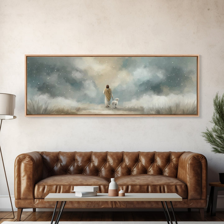 Stars of Mercy | Framed Canvas Print | Panoramic Wall Art | Christian Art Canvas | Christian Wall Art | Jesus Painting | Christian Christma