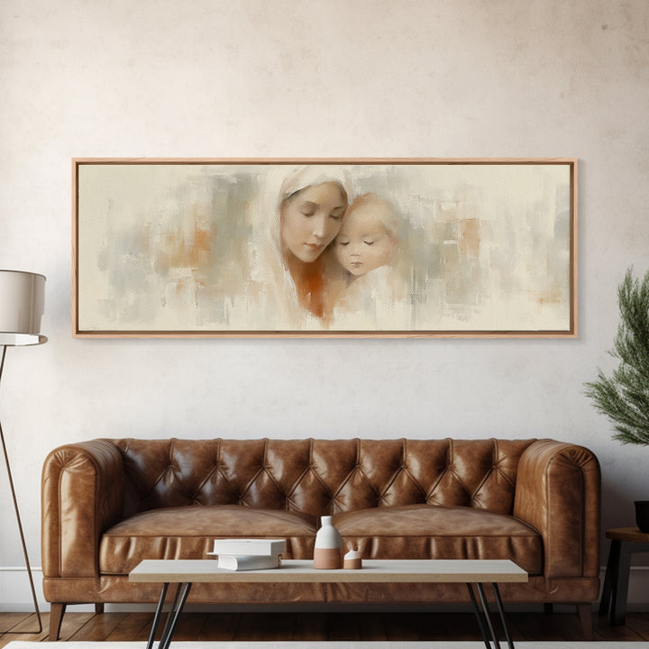 Blessed Dawn Stillness | Framed Canvas Print | Panoramic Art | Jesus Painting | Christian Art Canvas | Christian Wall Art | Christmas Art