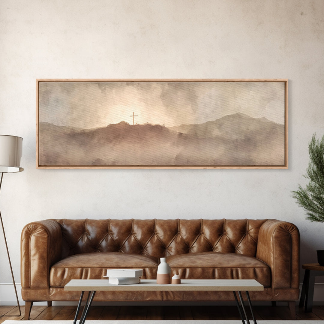 Valley Of Redemption – Framed Canvas Print – Panoramic Print – Christian Wall Art – Christian Art Canvas – Subtle Christian Art – Christian