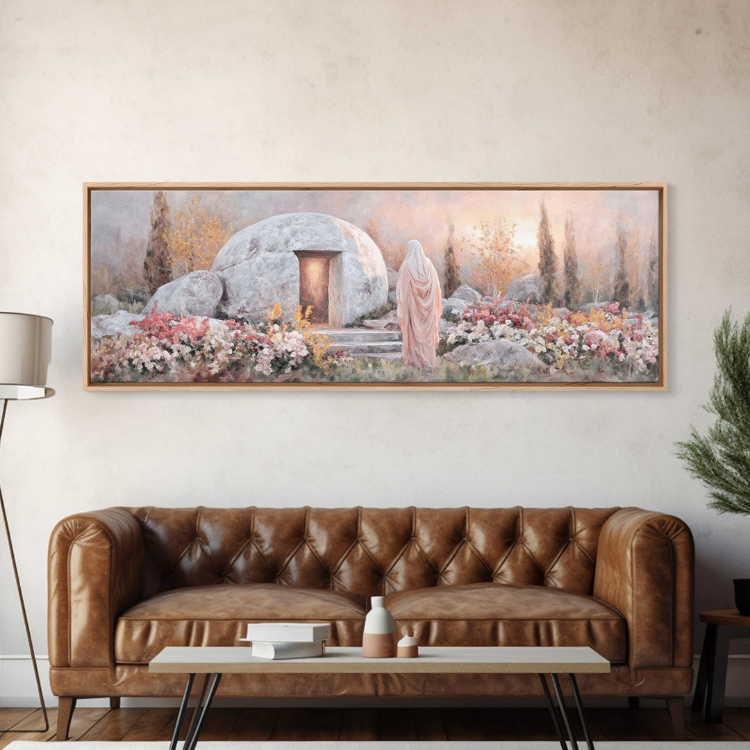 Eternal Morning Peace | Framed Canvas Print | Extra Wide Art | Christian Paintings | Christian Art Gift | Christian Wall Art | Christmas Ca