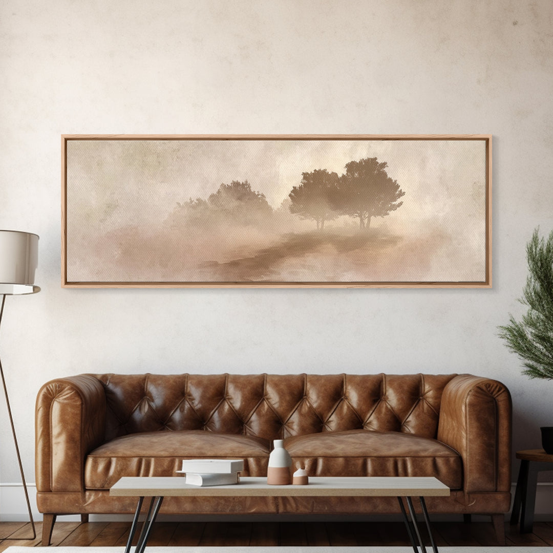 Misty Path Hope, Framed Canvas Print, Panoramic Print, Christian Art Painting, Subtle Christian Art, Modern Christian Art, Christian Gift I
