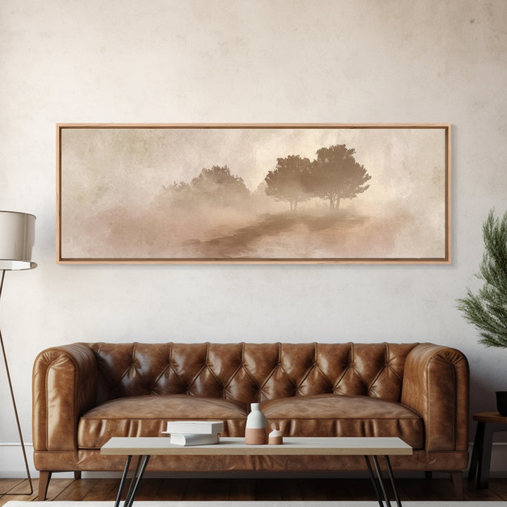 Misty Path Hope, Framed Canvas Print, Panoramic Print, Christian Art Painting, Subtle Christian Art, Modern Christian Art, Christian Gift I