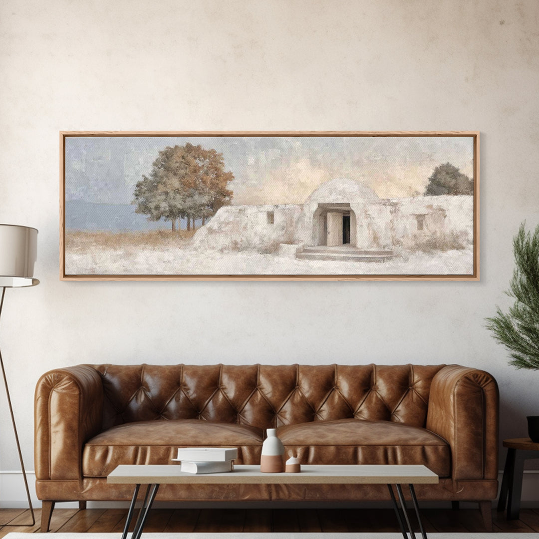 Bethlehem Dawn Light, Framed Canvas Print, Panoramic Wall Art, Christian Art Canvas, Modern Christian Art, Christian Decorations, Christmas