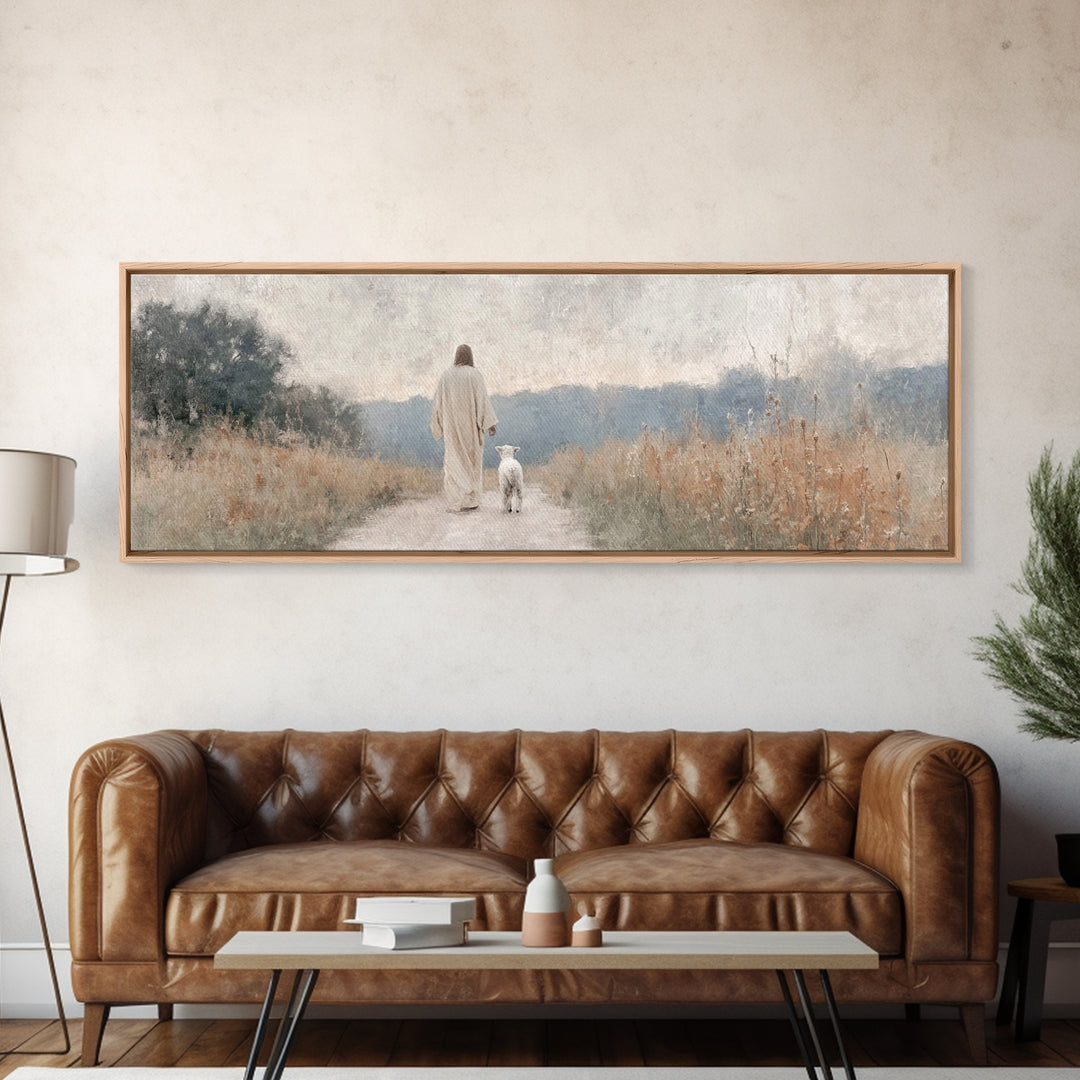 Morning Of Peace – Framed Canvas Print – Panoramic Art – Christian Wall Art – Christian Art Canvas – Jesus Painting – Christmas Art
