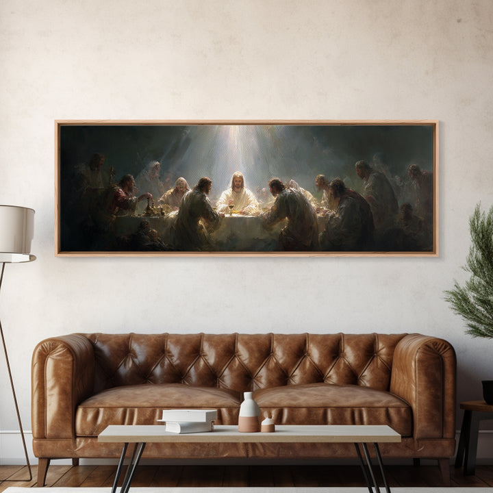 Garden Of Radiance | Framed Canvas Print | Christian Art | Christian Art Canvas | Jesus Painting | Panoramic Art | Christian Christmas Art