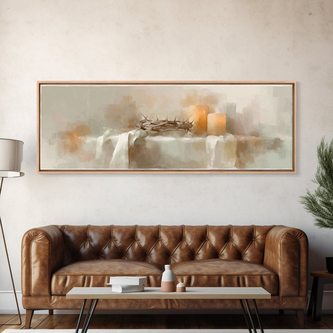 Holy Promise | Framed Canvas Print | Christian Art | Christian Wall Art | Panoramic Frame | Christian Art Canvas | Christmas Art