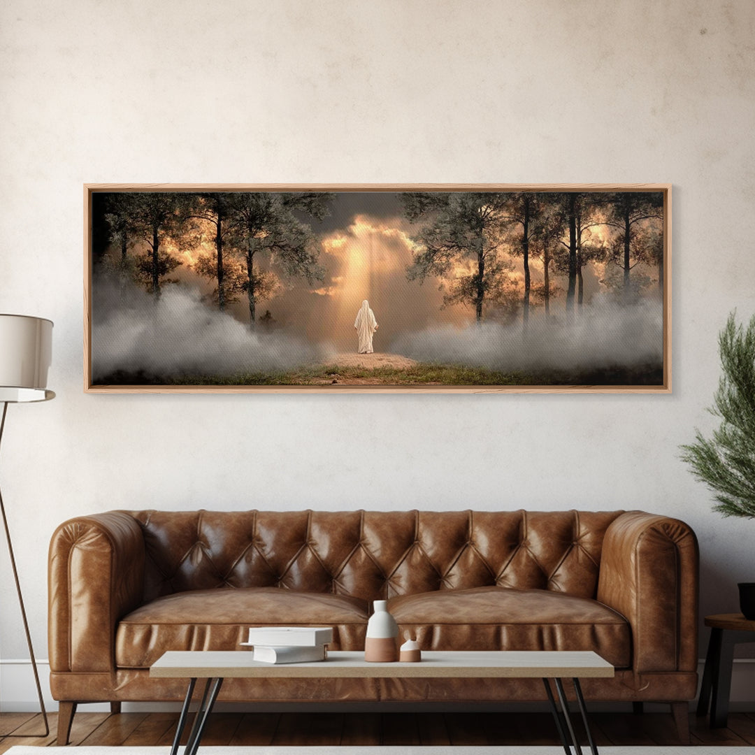 Forest Of Revelation – Framed Canvas Print – Panoramic Art – Christian Wall Art – Jesus Painting – Christian Art Canvas – Christian Decorat