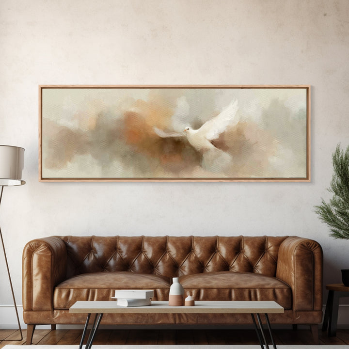 Spirit Of Peace, Framed Canvas Print, Christian Wall Art, Christian Art Canvas, Panoramic Print, Christian Christmas Art, Christian Decor