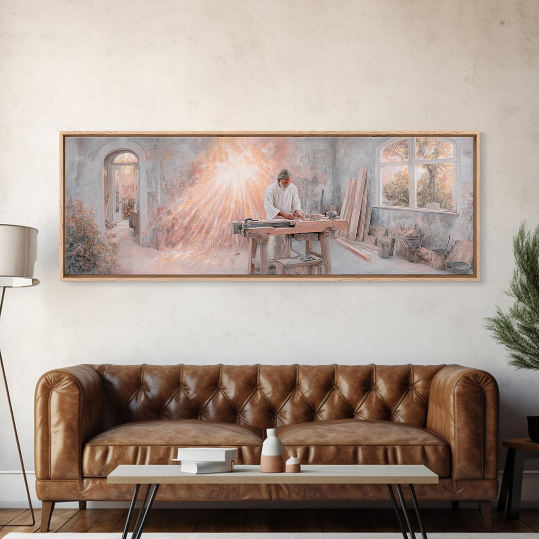 Sanctuary Of Creation – Framed Canvas Print – Christian Art – Panoramic Painting – Christian Art Canvas – Jesus Painting – Christian Wall A
