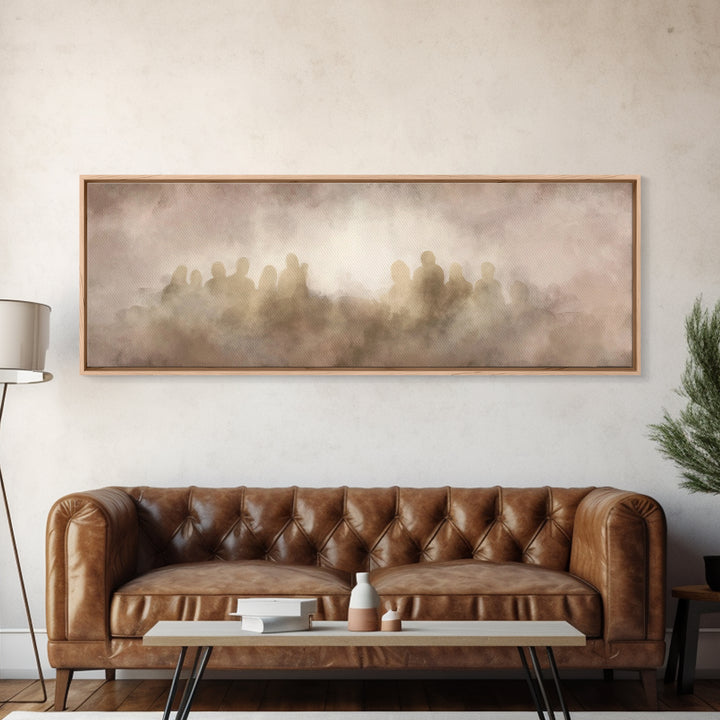 Shadows Of Witness – Framed Canvas Print – Christian Art Canvas – Christian Wall Art – Panoramic Painting – Christian Christmas Art – Chris