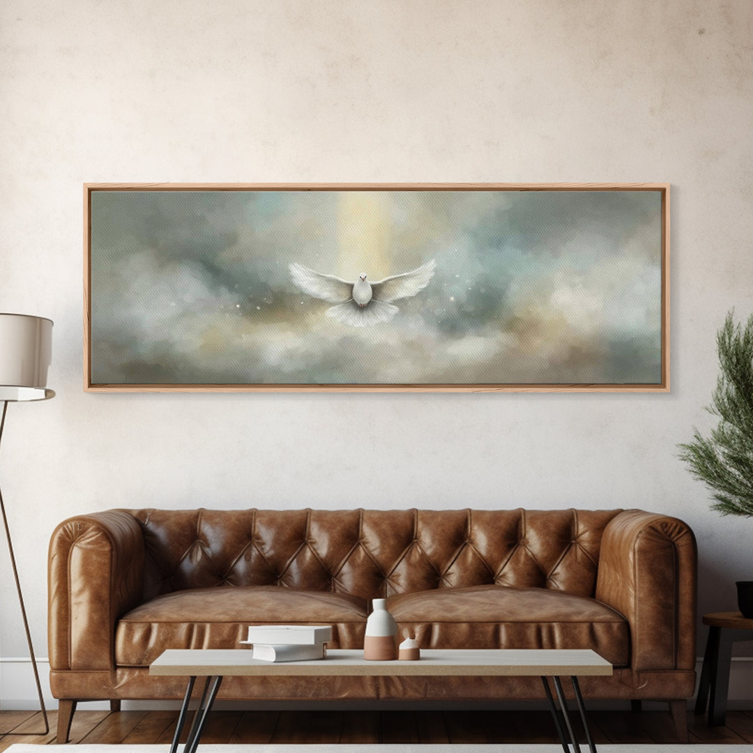Heavenly Ascent – Framed Canvas Print – Christian Art Canvas – Christian Wall Art – Panoramic Painting – Jesus Painting – Christian Decor