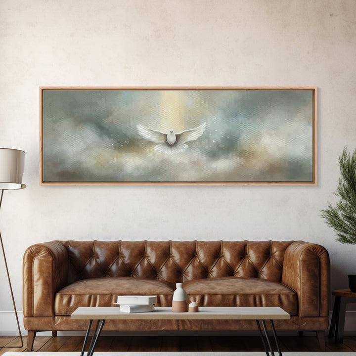Heavenly Ascent – Framed Canvas Print – Christian Art Canvas – Christian Wall Art – Panoramic Painting – Jesus Painting – Christian Decor