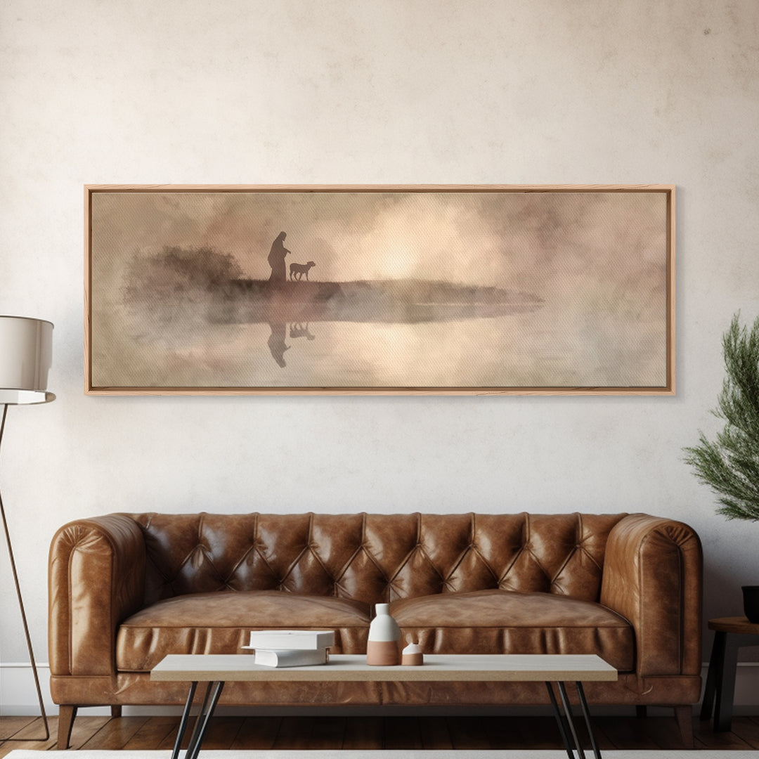 Walk Of Mercy, Framed Canvas Print, Christian Art Canvas, Christian Wall Art, Panoramic Painting, Jesus Art Print, Christian Decor