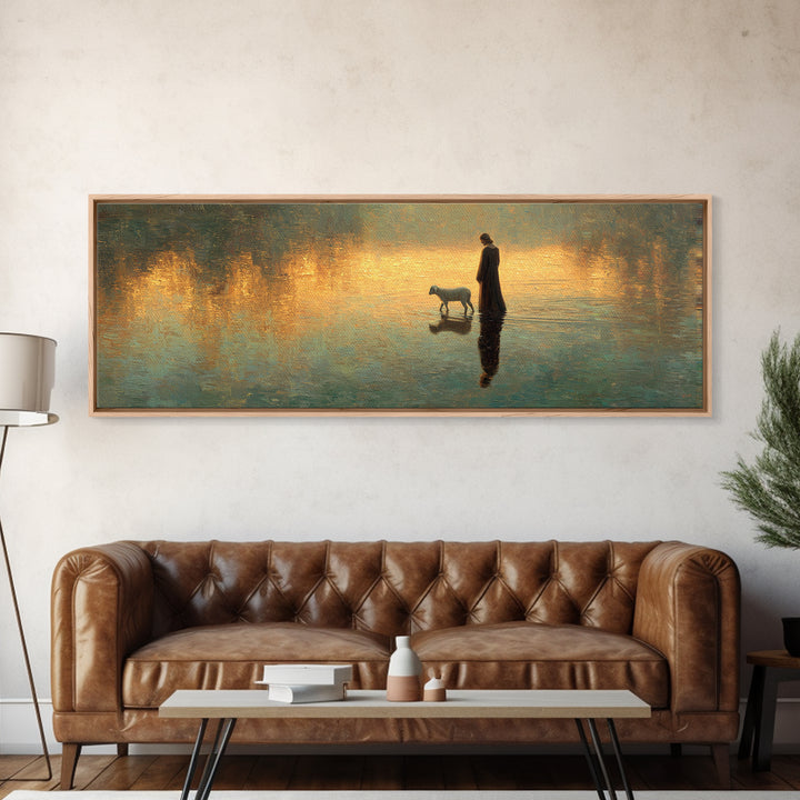 Guiding Hope – Framed Canvas Print – Christian Wall Art – Christian Art Canvas – Panoramic Wall Art – Jesus Painting – Christian Art