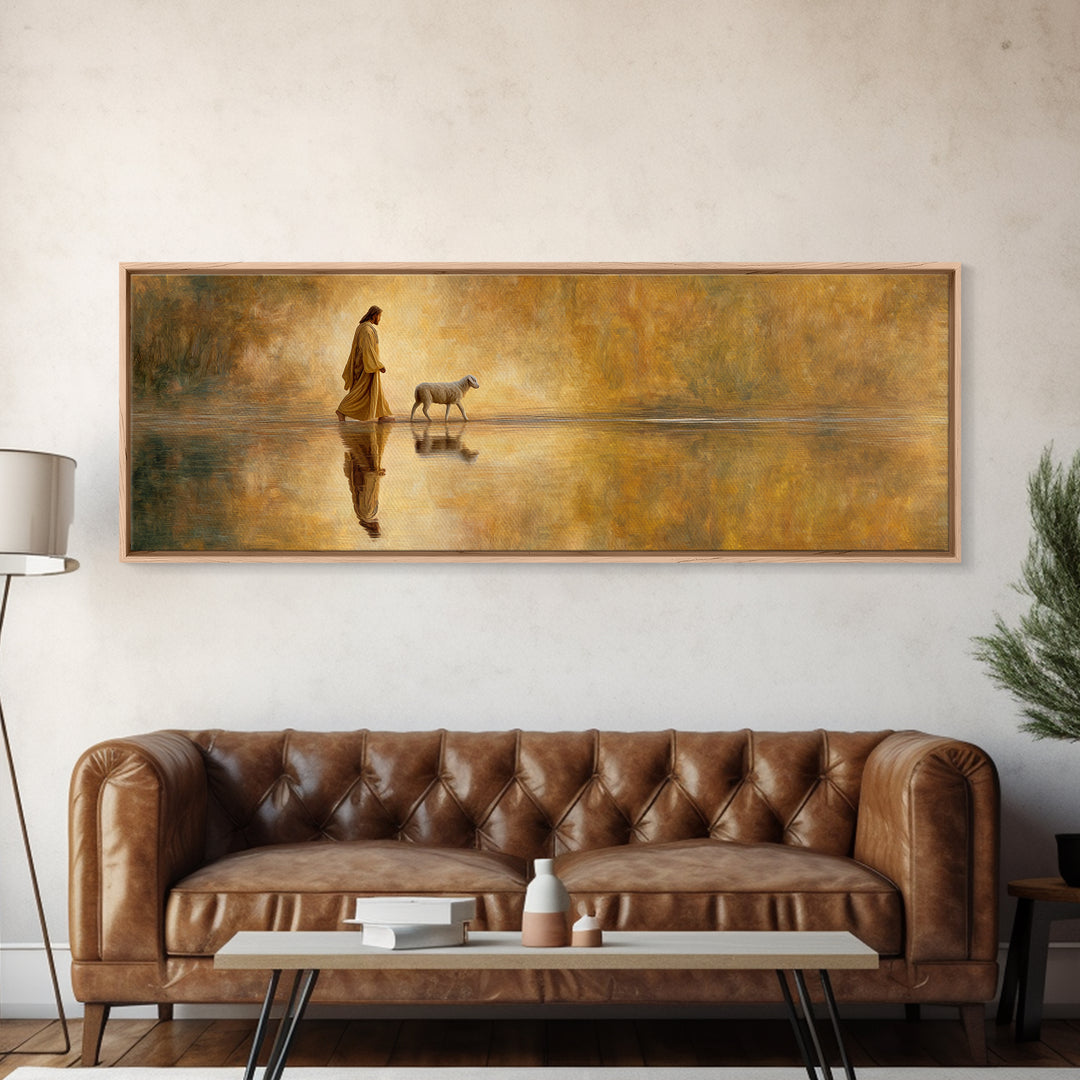 Paths Of Faith, Framed Canvas Print, Christian Wall Art, Christian Art Canvas, Panoramic Painting, Jesus Art Print, Christian Decor