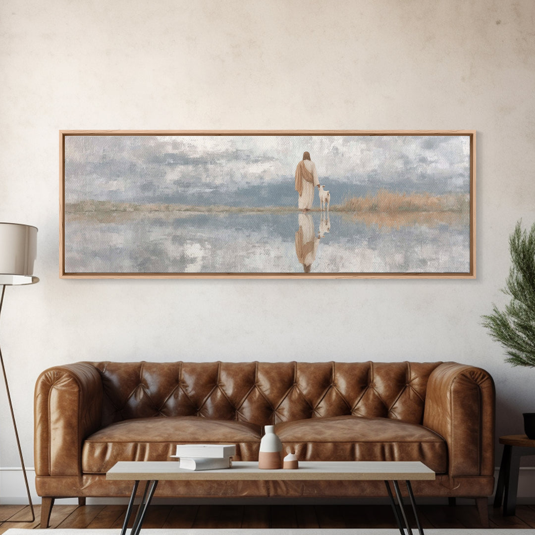 Clouds Of Promise – Framed Canvas Print – Christian Wall Art – Christian Art Canvas – Panoramic Frame – Christian Christmas Art – Jesus Pai