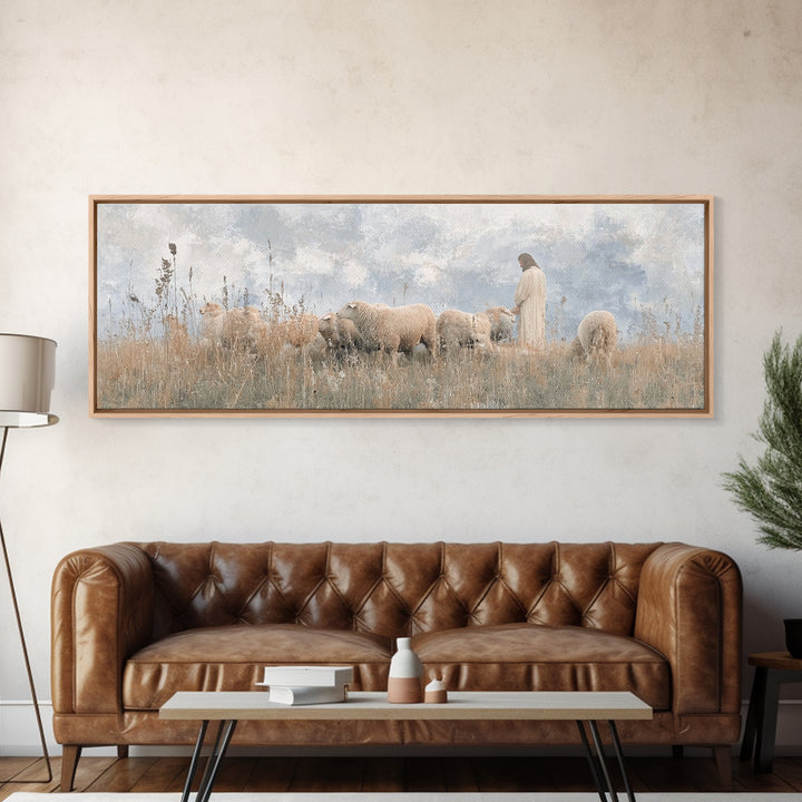 Fields Of Mercy | Framed Canvas Print | Extra Wide Art | Christian Wall Art | Christian Art Canvas | Jesus Art Print | Christian Decor