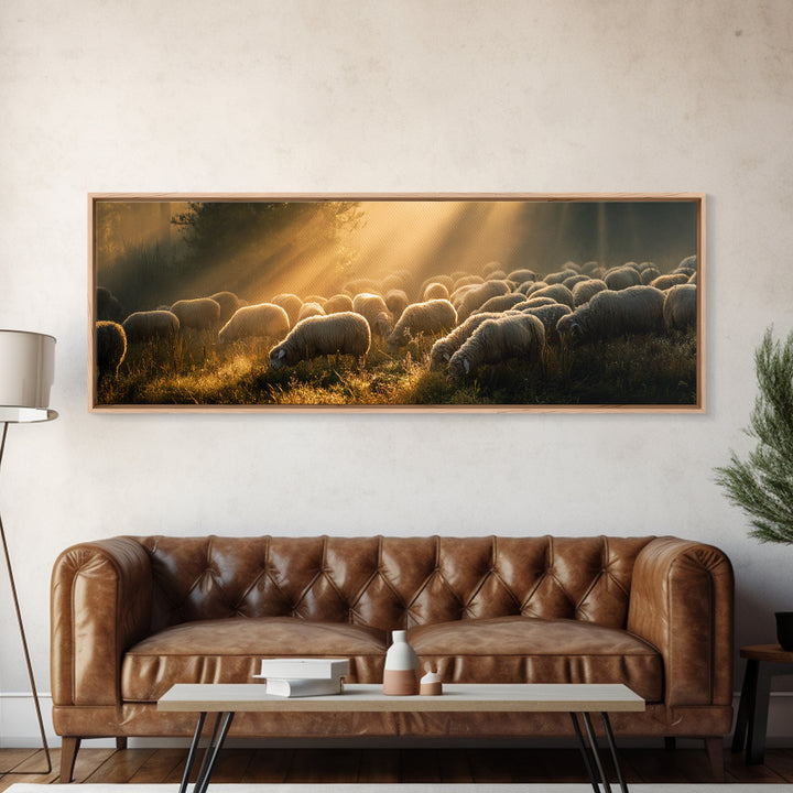 Guided By Sunrise, Framed Canvas Print, Panoramic Frame, Christian Wall Art, Christian Art Canvas, Jesus Art Print, Christian Decor