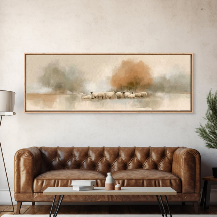 Autumn Flock Peace – Framed Canvas Print – Panoramic Print – Christian Wall Art – Christian Art Canvas – Christian Painting – Christian Gif