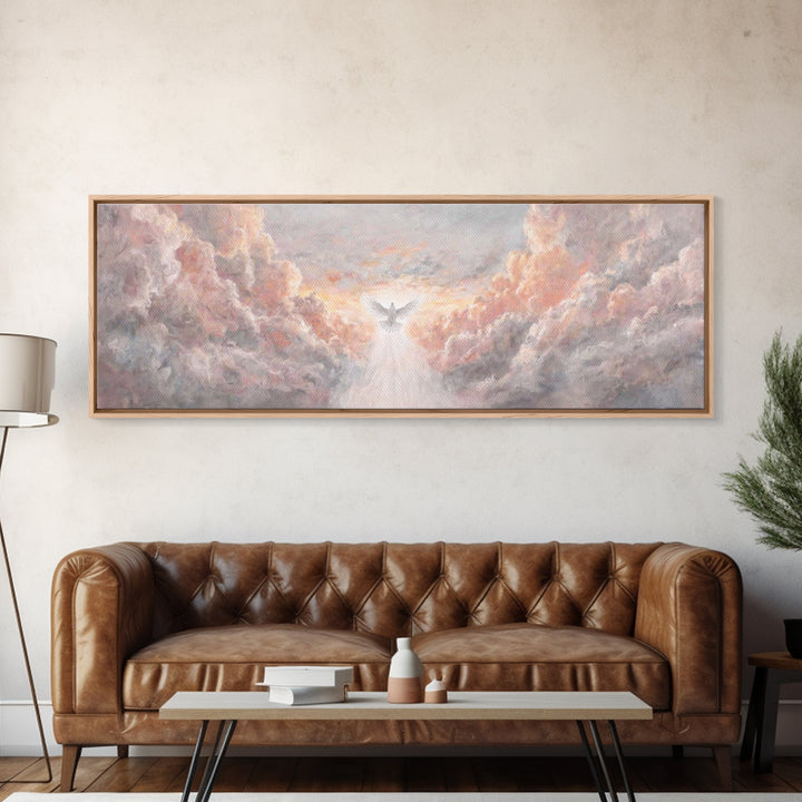 Heavenly Dawn Light – Framed Canvas Print – Panoramic Art – Christian Wall Art – Christian Art Canvas – Christian Christmas Art – Modern Ch