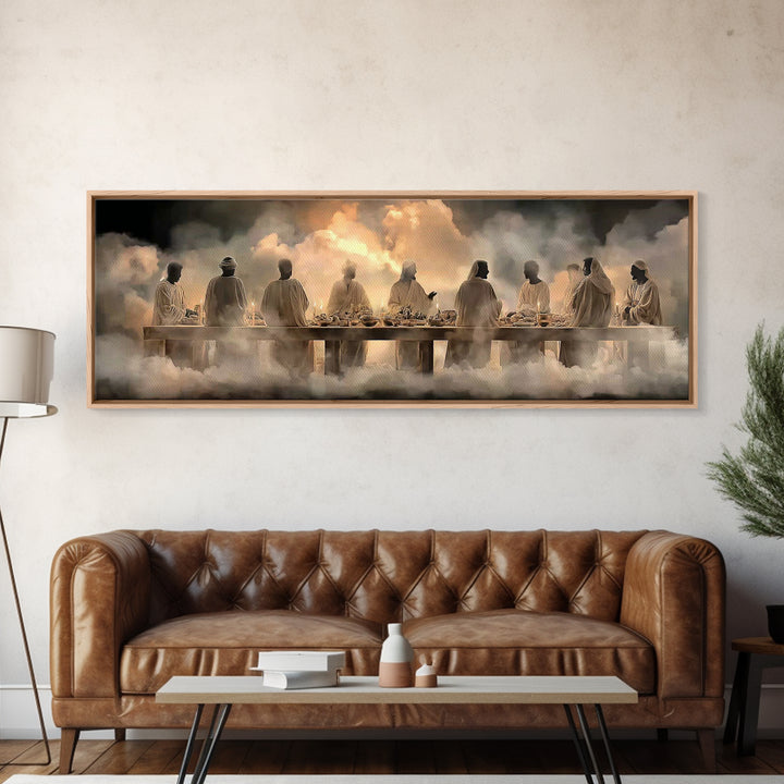 Cloudborne Communion | Framed Canvas Print | Panoramic Art | Christian Art Canvas | Jesus Painting | Christian Wall Art | Large Christian A