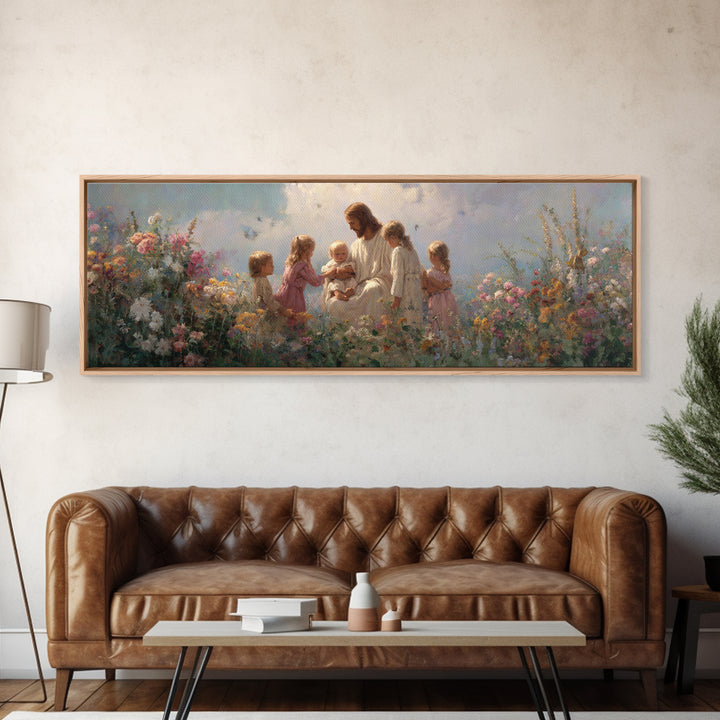 Children Of Light | Framed Canvas Print | Christian Wall Art | Jesus Painting | Christian Art Canvas | Panoramic Painting | Christian Chris