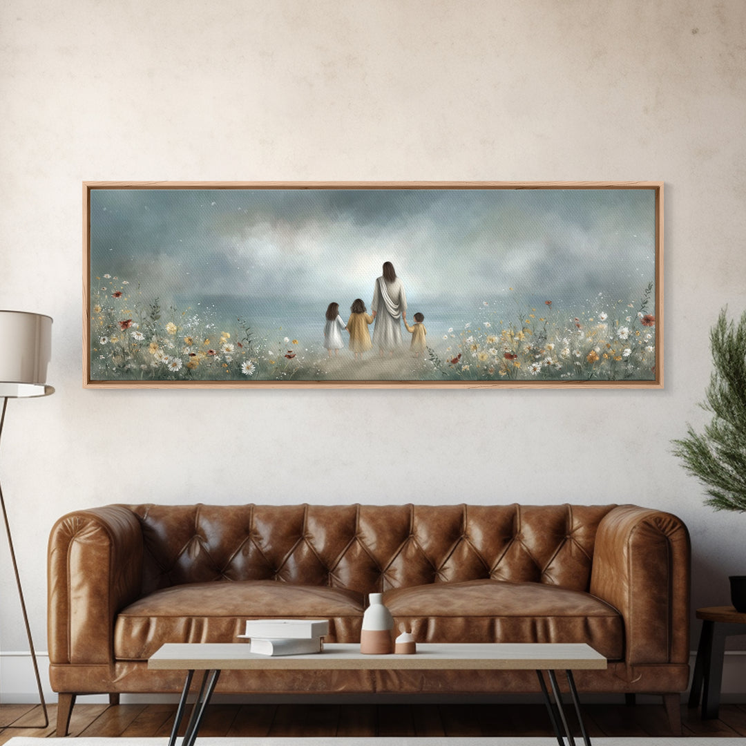 Path Of Grace – Framed Canvas Print – Christian Art Canvas – Christian Wall Art – Jesus Painting – Panoramic Print – Christian Decoration
