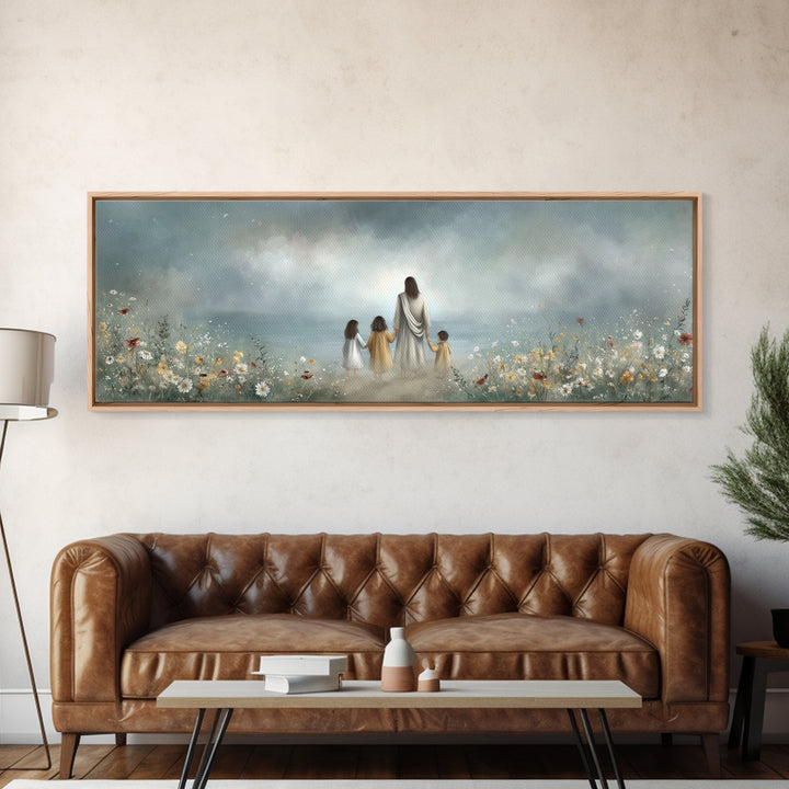 Path Of Grace – Framed Canvas Print – Christian Art Canvas – Christian Wall Art – Jesus Painting – Panoramic Print – Christian Decoration