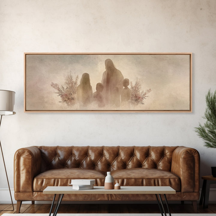 Silent Shepherd | Framed Canvas Print | Christian Art Canvas | Jesus Painting | Christian Wall Art | Panoramic Art | Christian Gift