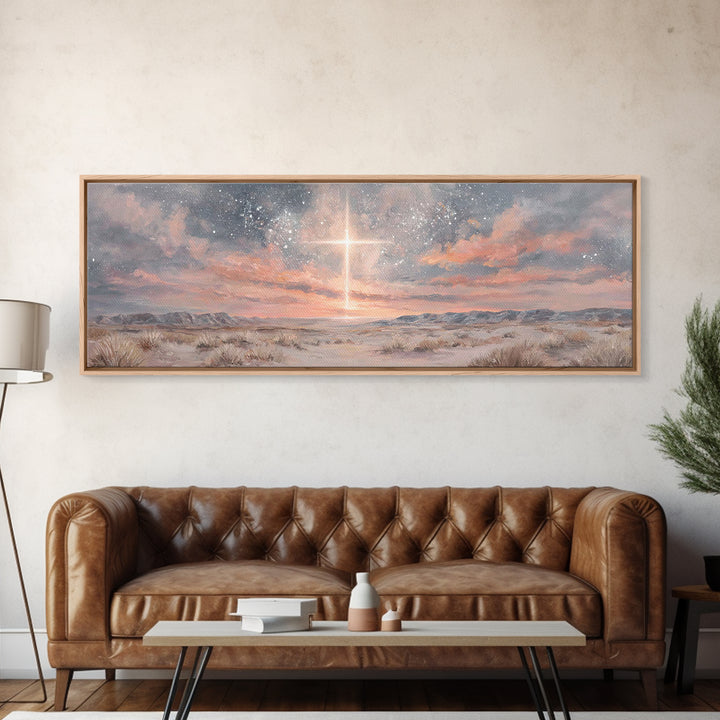Star Of Bethlehem – Framed Canvas Print – Christian Wall Art – Christian Art Canvas – Christmas Art – Panoramic Frame – Christian Gift