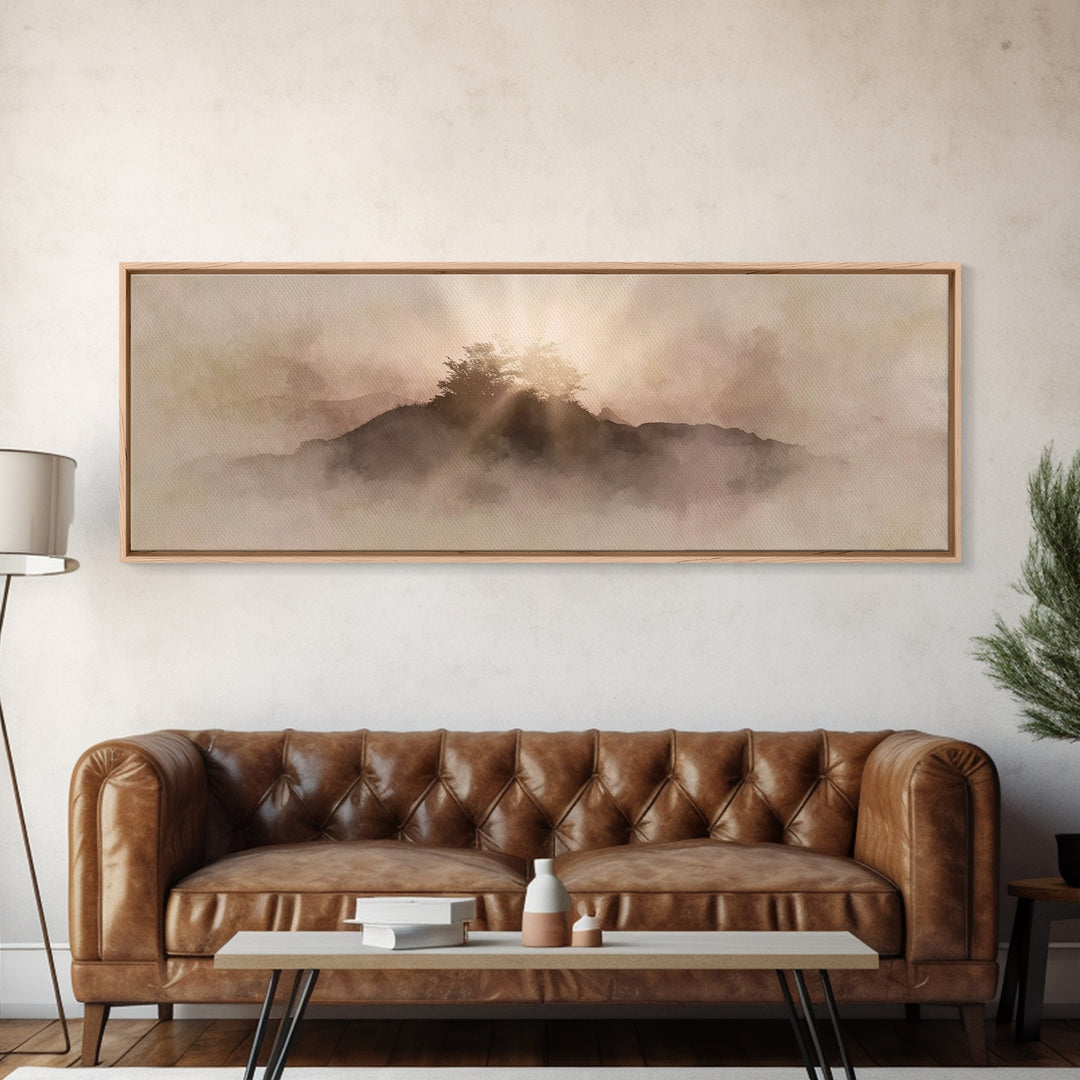 Radiant Haven Sky, Framed Canvas Print, Christian Art Canvas, Christian Wall Art, Modern Christian Art, Panoramic Wall Art, Christian Decor