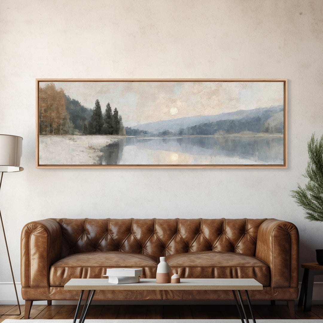 Still Waters Hope - Framed Canvas Print - Christian Art Canvas - Christian Wall Art - Panoramic Print - Christian Decor - Christian Gift